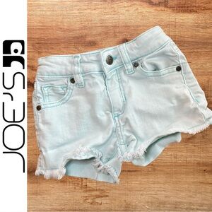 Joe’s Jeans Little Girl Mint Green Blue Frayed Cut-Off Denim Short / Size 5
